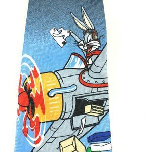 Looney Tunes Stamp Collection Men's Novelty Necktie. Bugs Bunny Airmail. 1997.